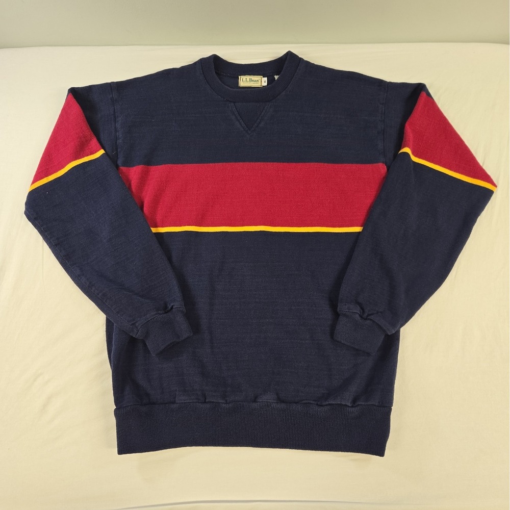Vintage LL Bean Rugby Crewneck Sweatshirt Mens XL 100% Cotton Made In USA Navy